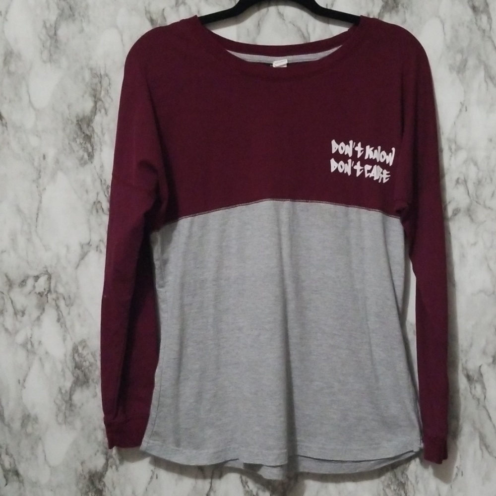 Rue21 Long Sleeve Color-Blocked Graphic Tee Sz L